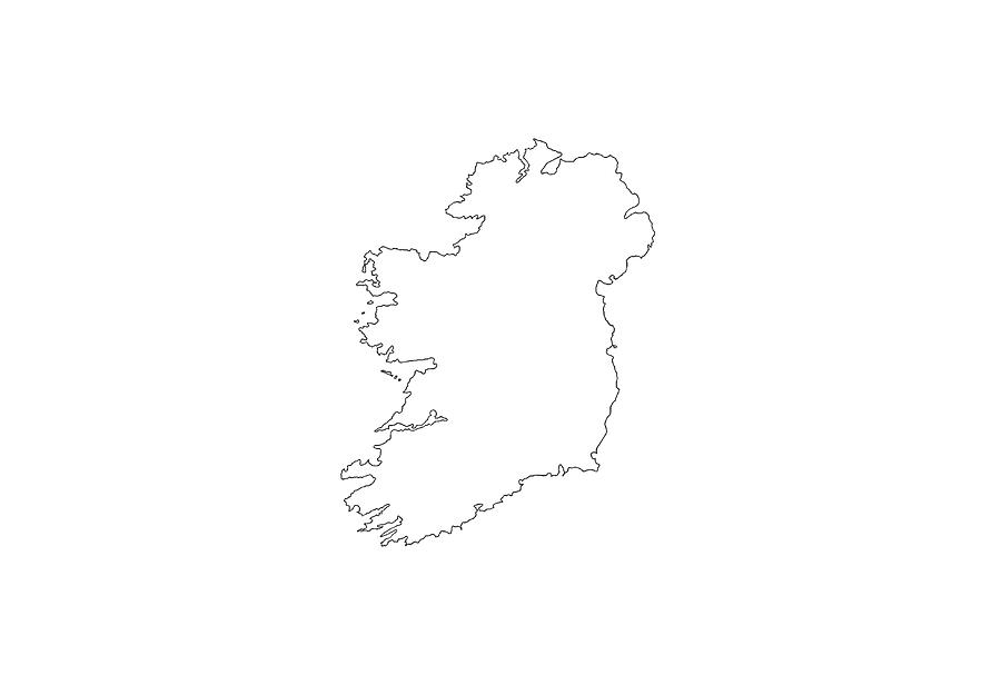 Ireland Outline Digital Art by John Kelly - Fine Art America