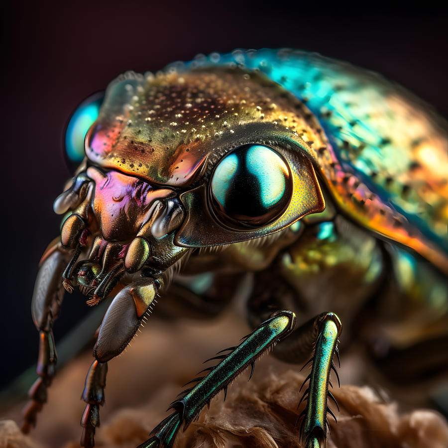 Iridescent Beetle Exoskeleton in Close-Up Digital Art by TintoDesigns ...