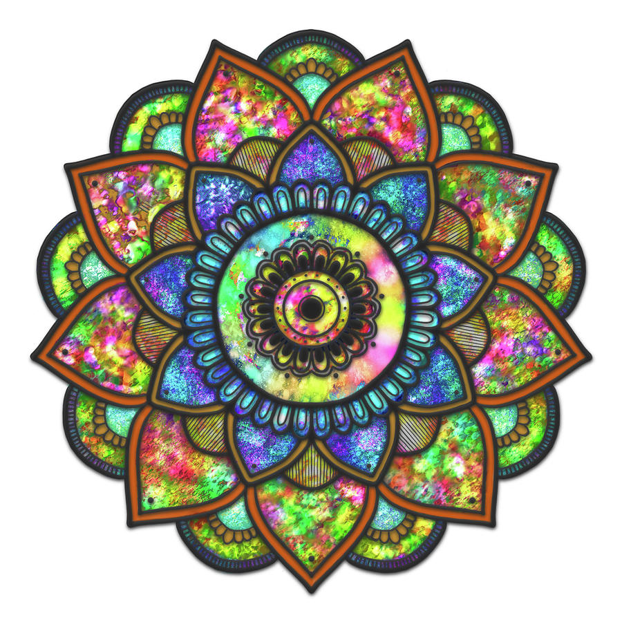 Iridescent Flower Mandala Digital Art by Peggy Collins