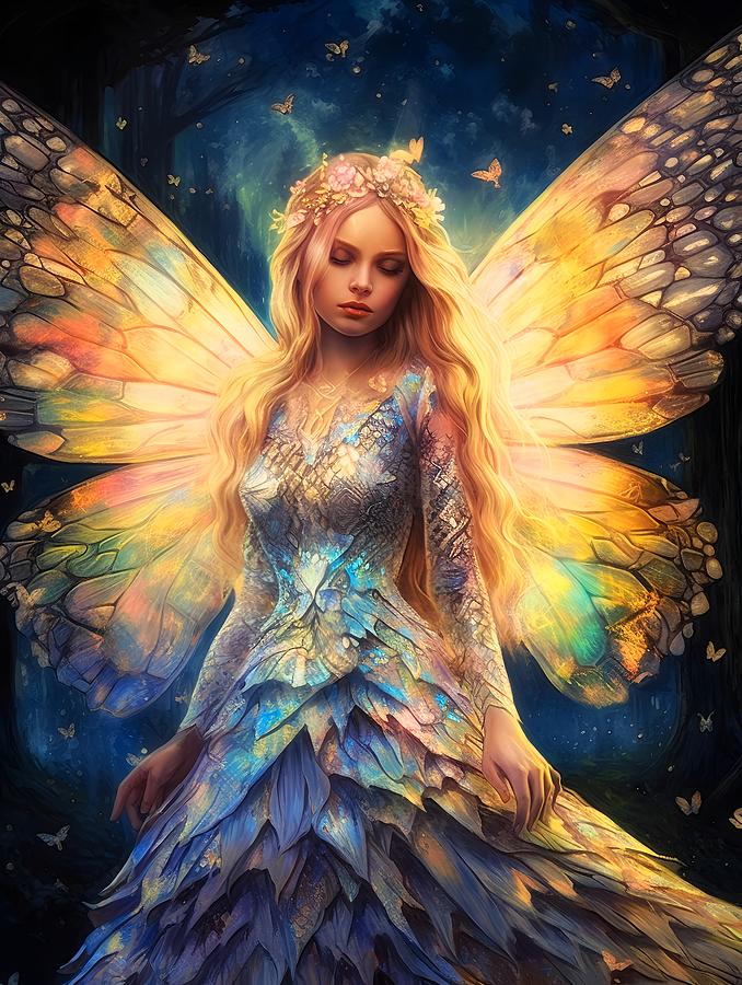 Iridescent glowing Fairy 24 Painting by Lilia D - Fine Art America