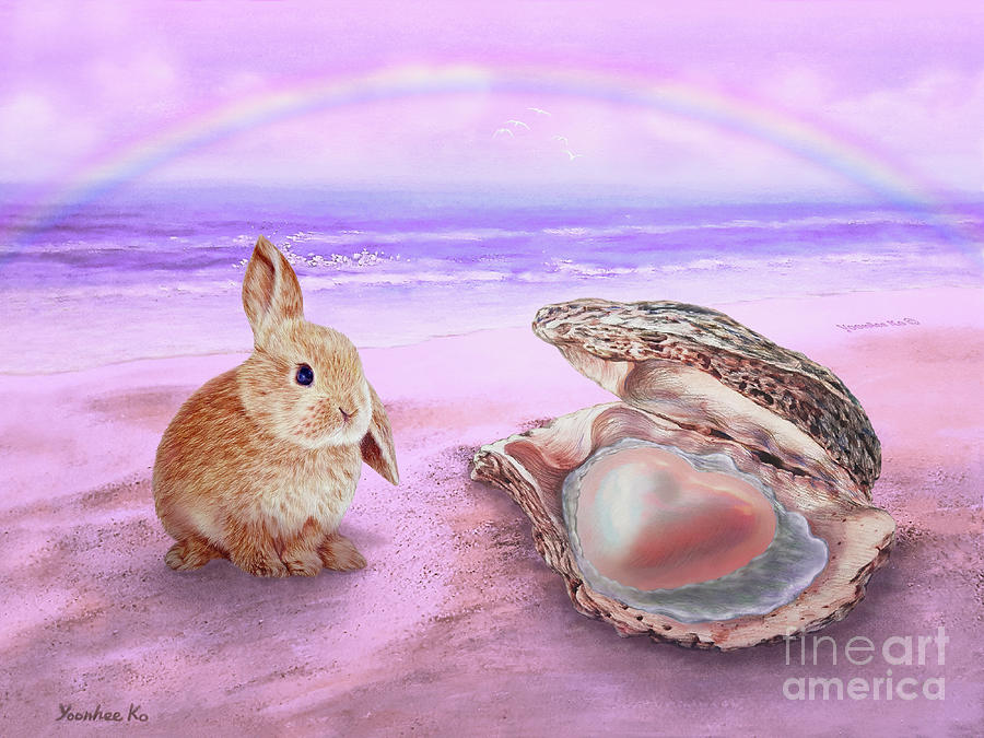 Shell Painting - Iridescent Love  by Yoonhee Ko