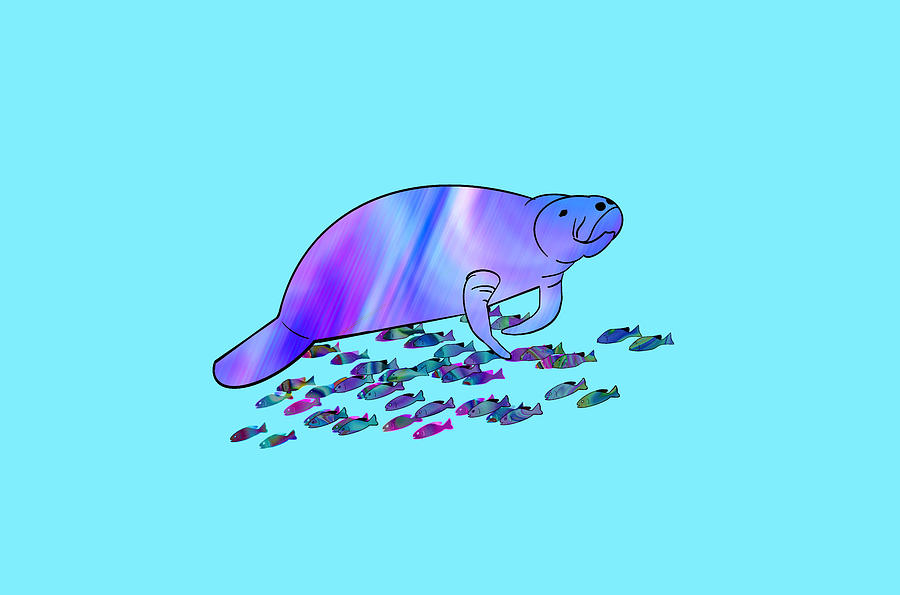 Iridescent Manatee Digital Art By Ashleygrace Designs Fine Art America