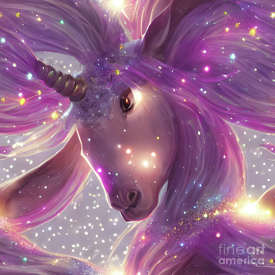 Iridescent Unicorn Digital Art by Debra Miller