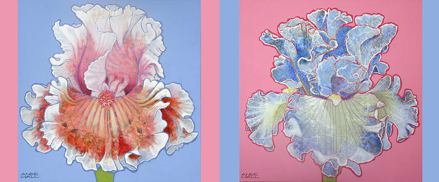 Iris 1 and 2 MUG Painting by Ande Hall