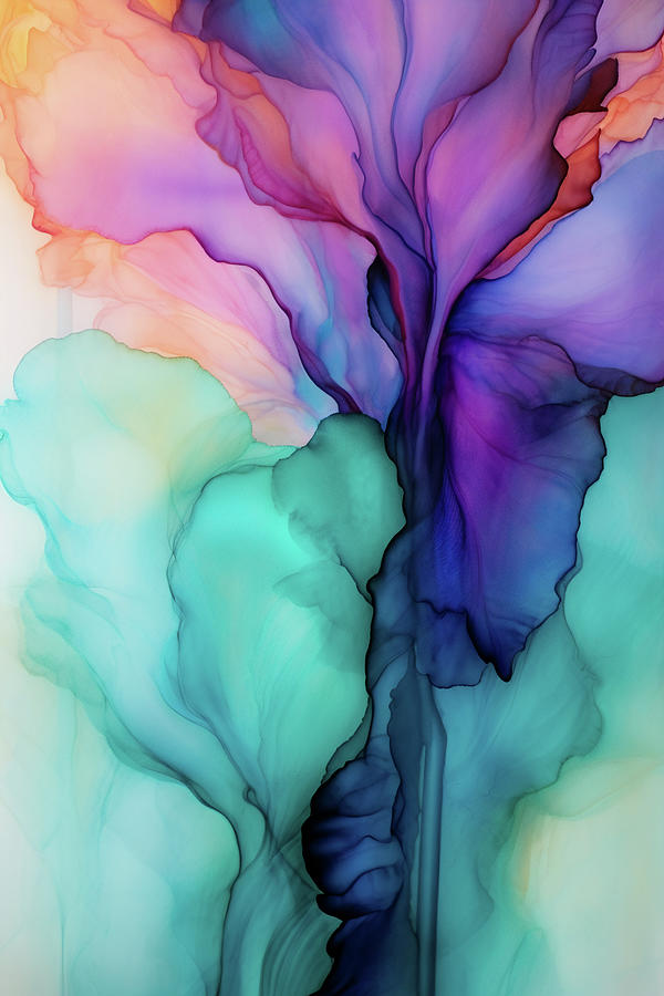 Iris Abstract Flow Digital Art by Peggy Collins