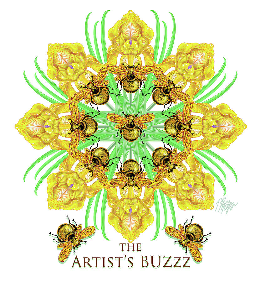 Iris Bumblebee Artists Buzz Logo Digital Art by Tim Phelps