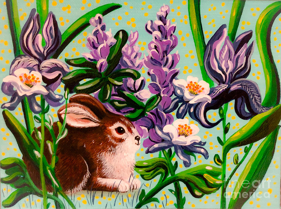 Iris Bunny Painting by Jennifer Lake