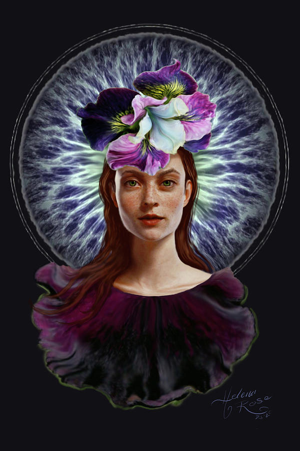 Iris Digital Art by Helena Rose