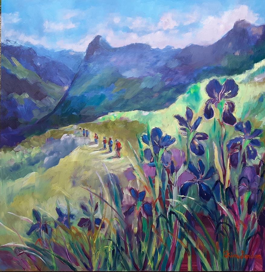 Iris In Pyrenee Painting by Kim PARDON