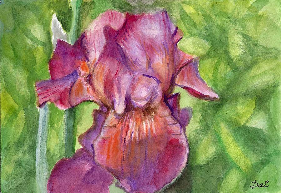 Iris in Spring Painting by Dai Wynn