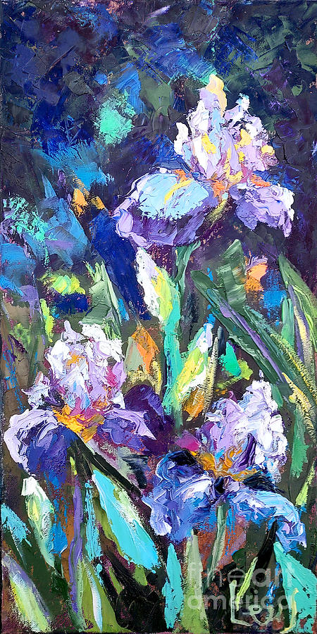 Iris in the garden Painting by Olena Leus - Fine Art America