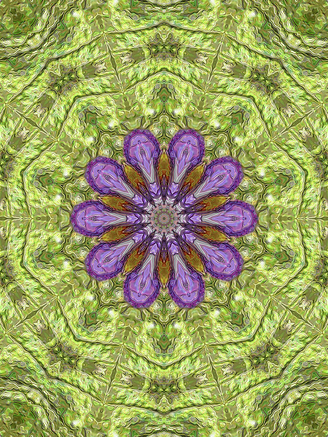 Purple Digital Art - Iris in the Window design by Vickie G Buccini