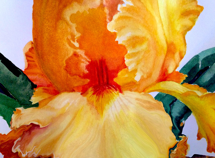 Iris In Watercolor Painting