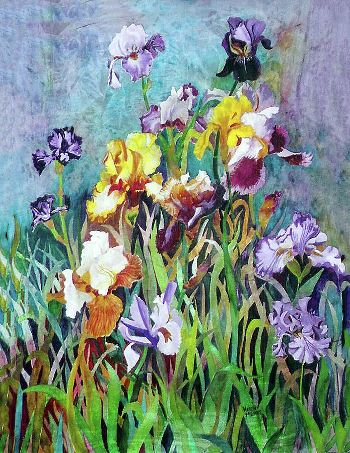 Iris Iris Everywhere Painting by Karen Merry