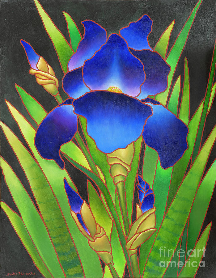 Iris Painting by Jane Whiting Chrzanoska