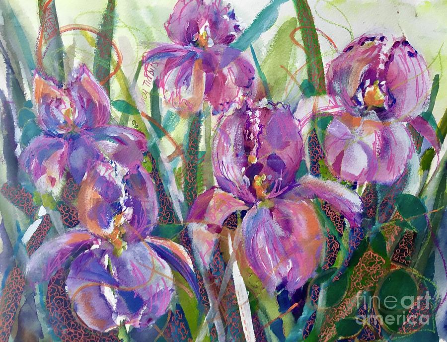 Iris Juicy Tidbits Painting by Diane Wallace