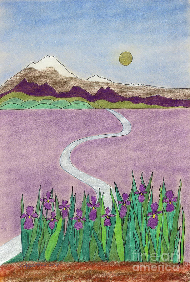 Iris Landscape Painting by Norma Appleton