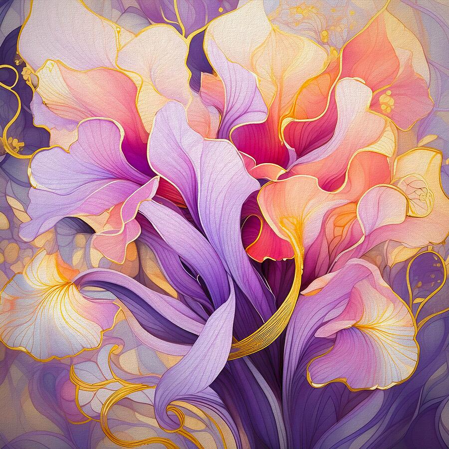 Iris Luxe Mixed Media by Susan Rydberg Iris Luxe Mixed Media by Susan Rydberg