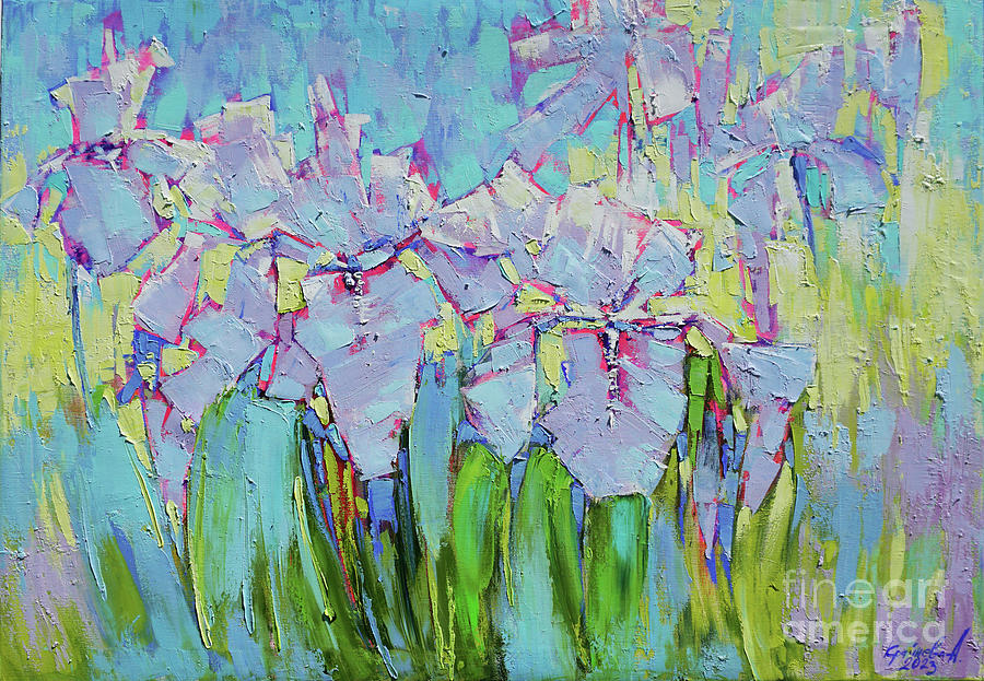 Flower Painting - Iris morning by Anastasija Kraineva