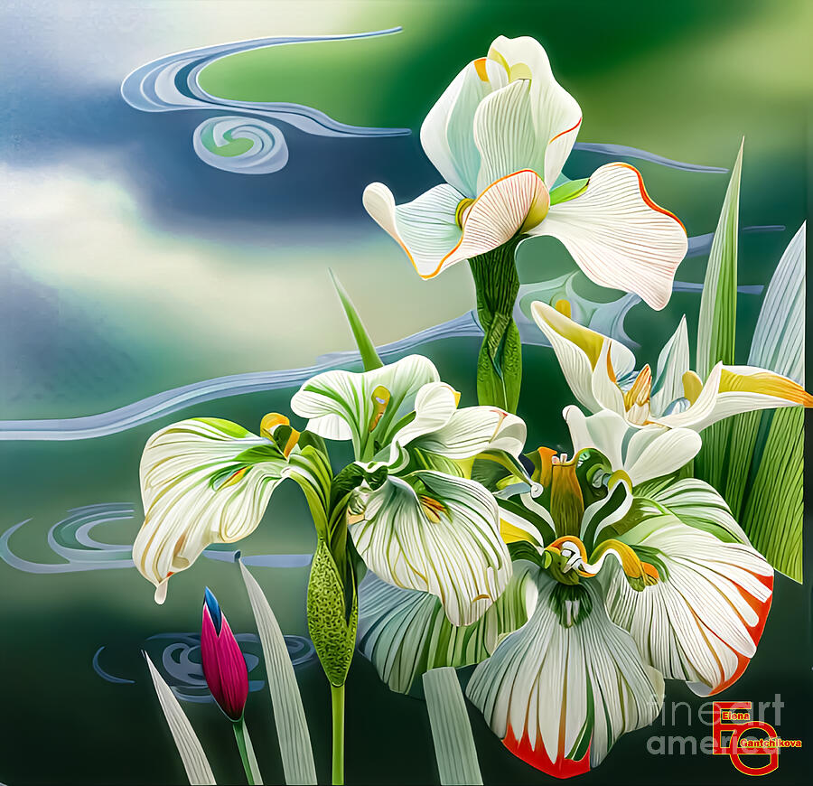 Iris number two Digital Art by Elena Gantchikova