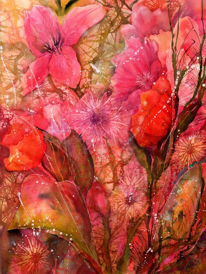 Iris Poppy Peony Summer Garden Painting by Sabina Von Arx