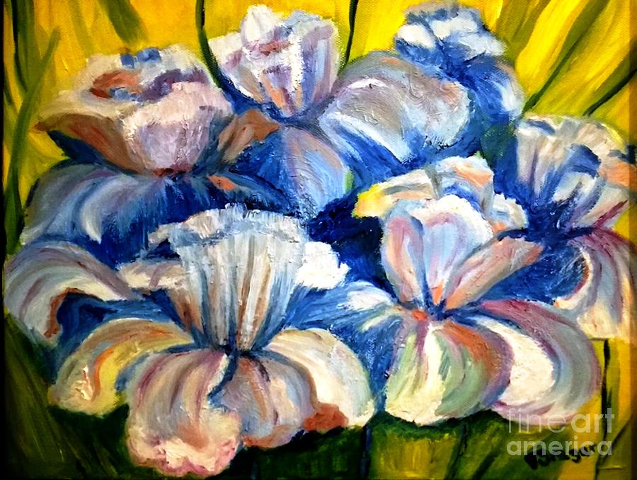 Irises 6 Painting by Tatiana Sragar