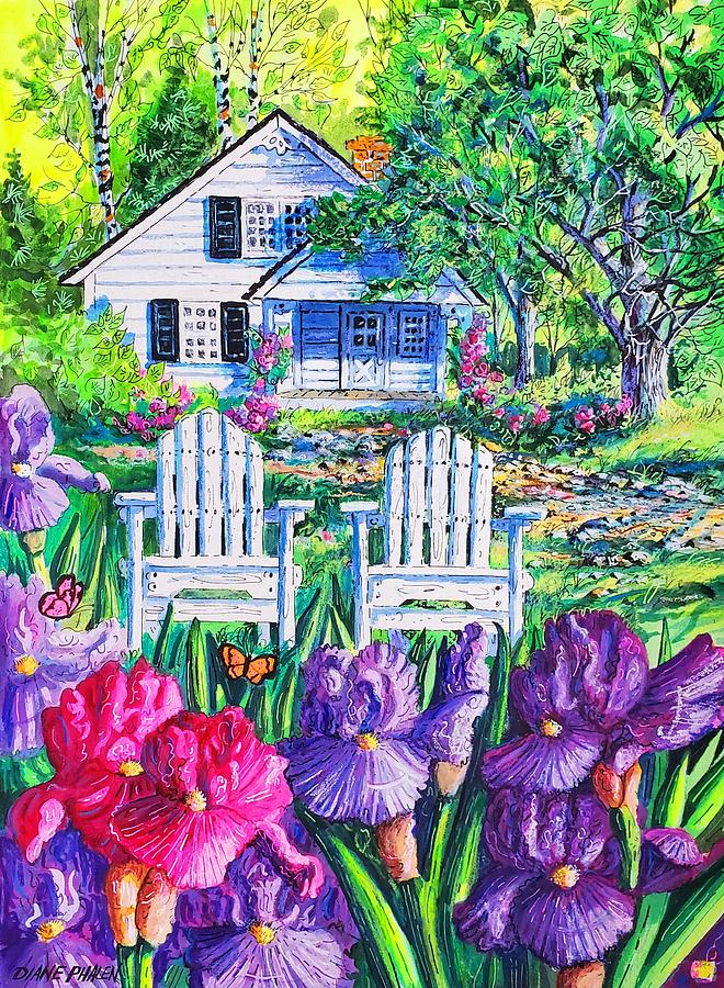 Irises Painting by Diane Phalen
