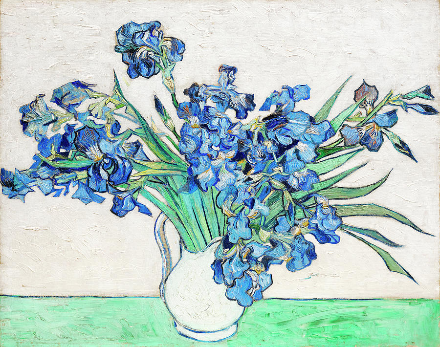 Irises flower - Stilllife painting by Van Gogh Painting by JJ Art ...