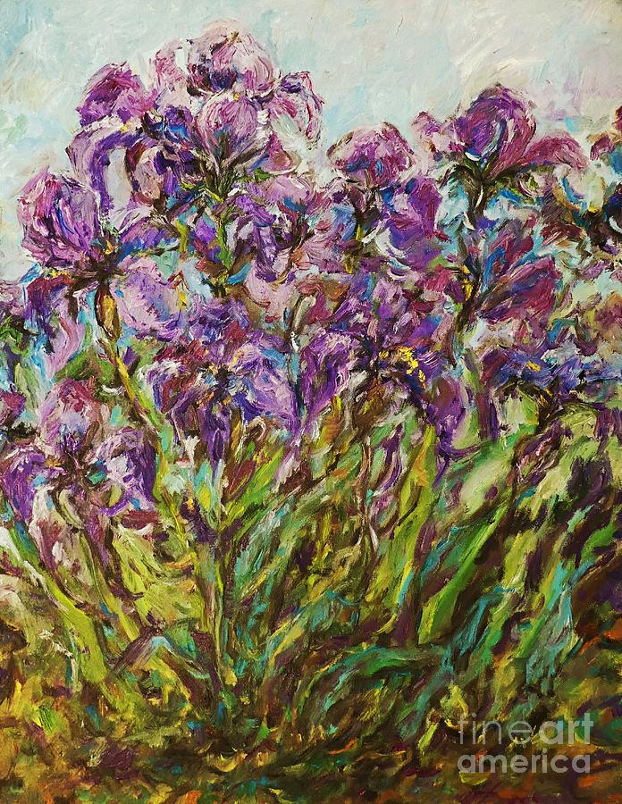 Irises from my garden Painting by Amalia Suruceanu