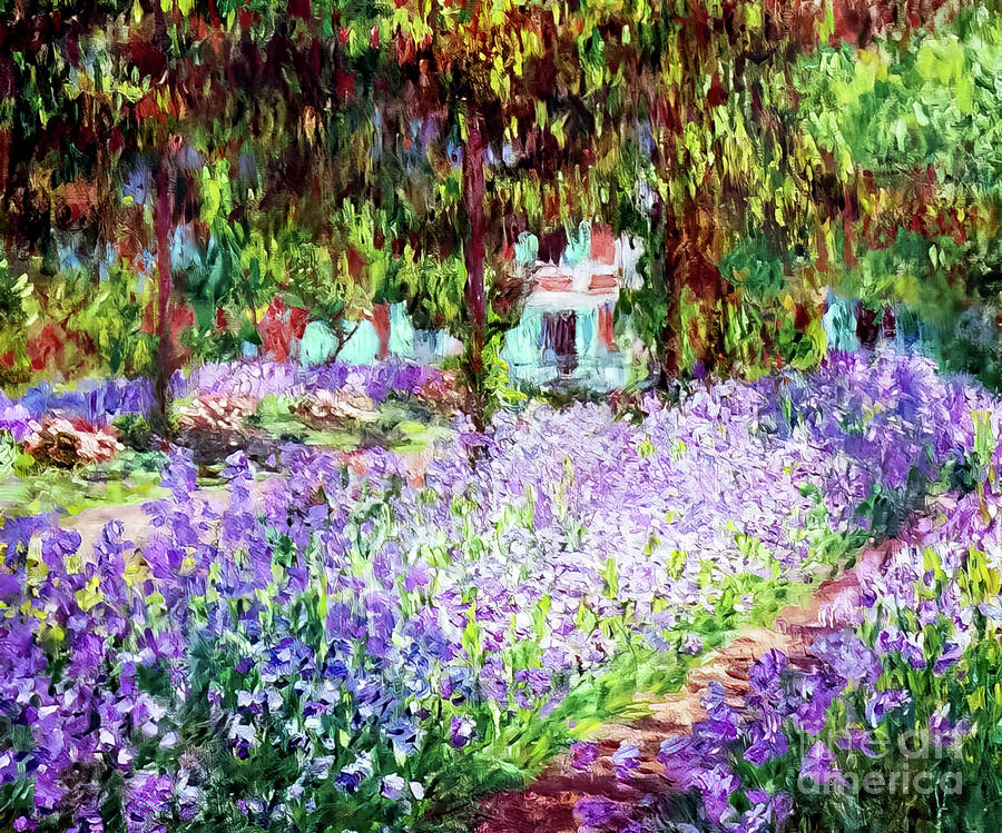 Irises in Monets Garden by Claude Monet 1900 Painting by Claude Monet