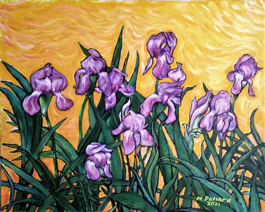 Flower Painting - Irises, Montlake, Sunset, 2021 by Herschel Pollard