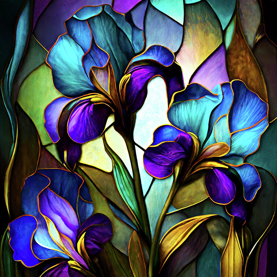Iris Digital Art - Irises by Peggy Collins