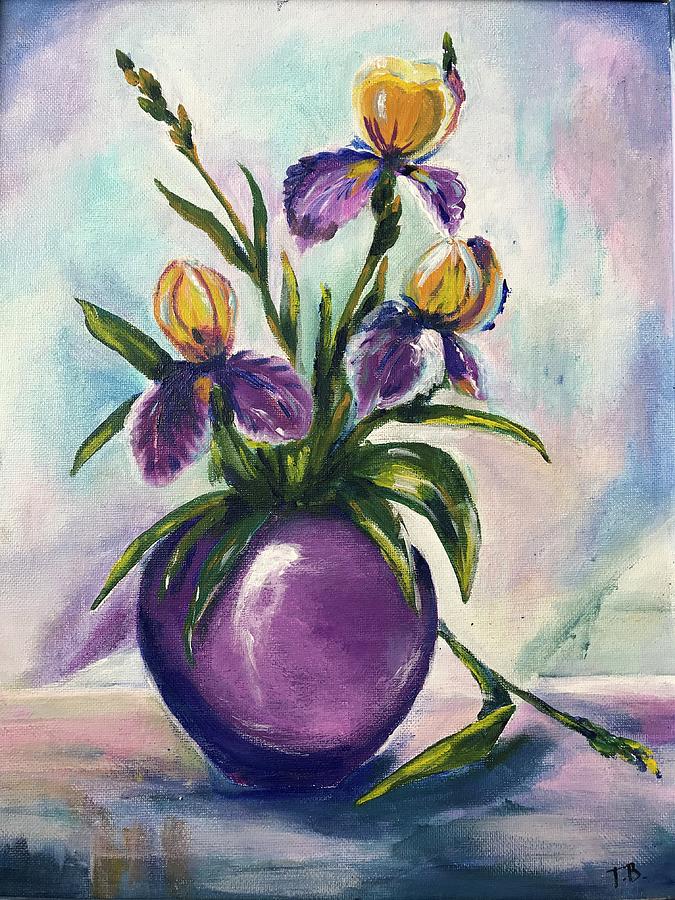 Irises  Painting by Tetiana Bielkina