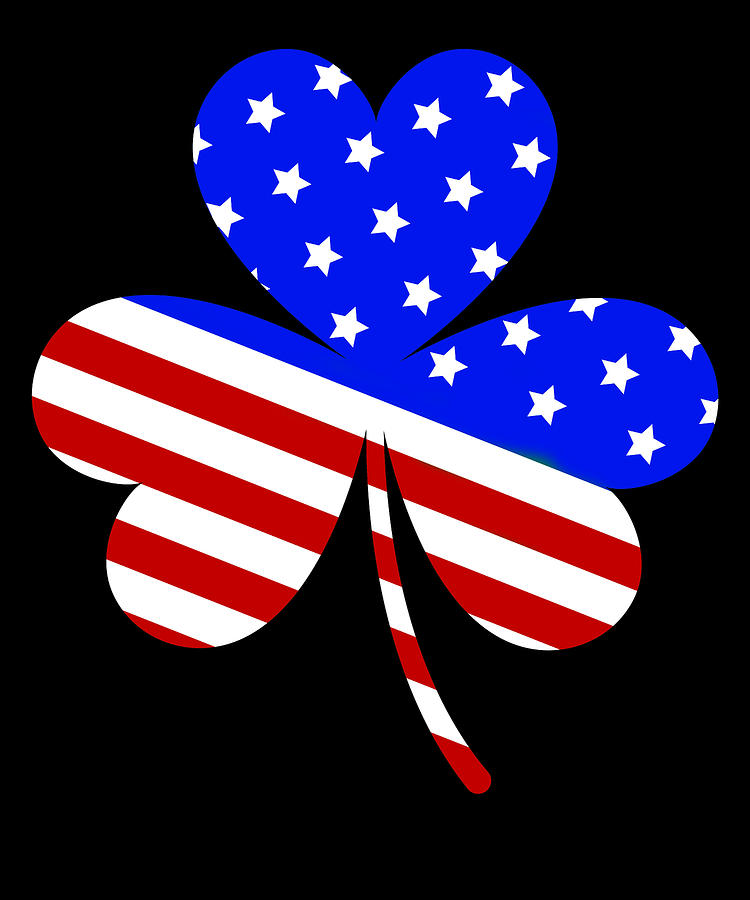Irish American Flag Vintage Shamrock design Saint Patrick D by Art Frikiland