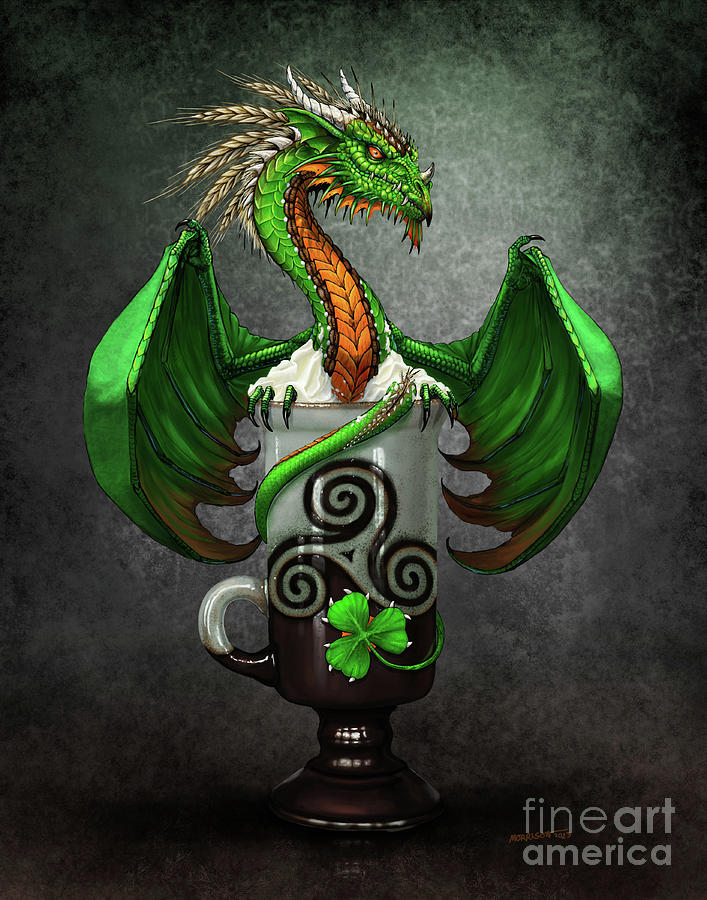 Coffee Digital Art - Irish Coffee Dragon by Stanley Morrison