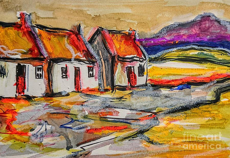 Irish cottages painting  Painting by Mary Cahalan Lee - aka PIXI