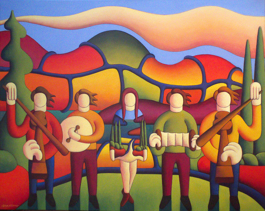 Irish Dancer with Musicians Painting by Alan Kenny