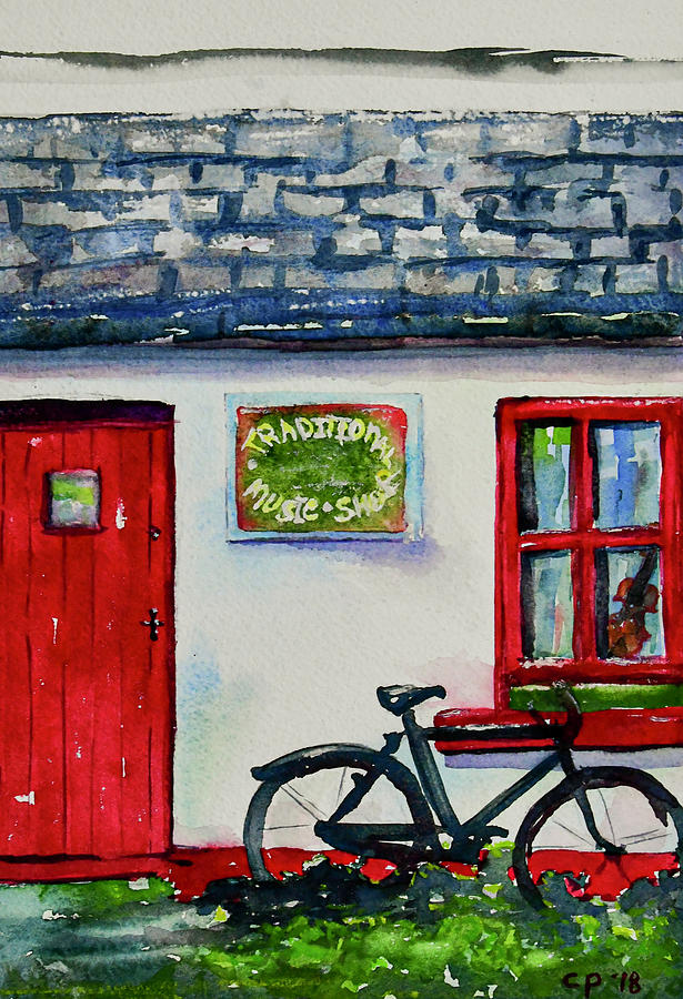 Irish Music Shop Painting by Cheryl Prather