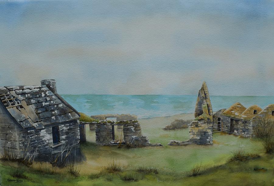 Irish Ruins Painting by Celene Terry