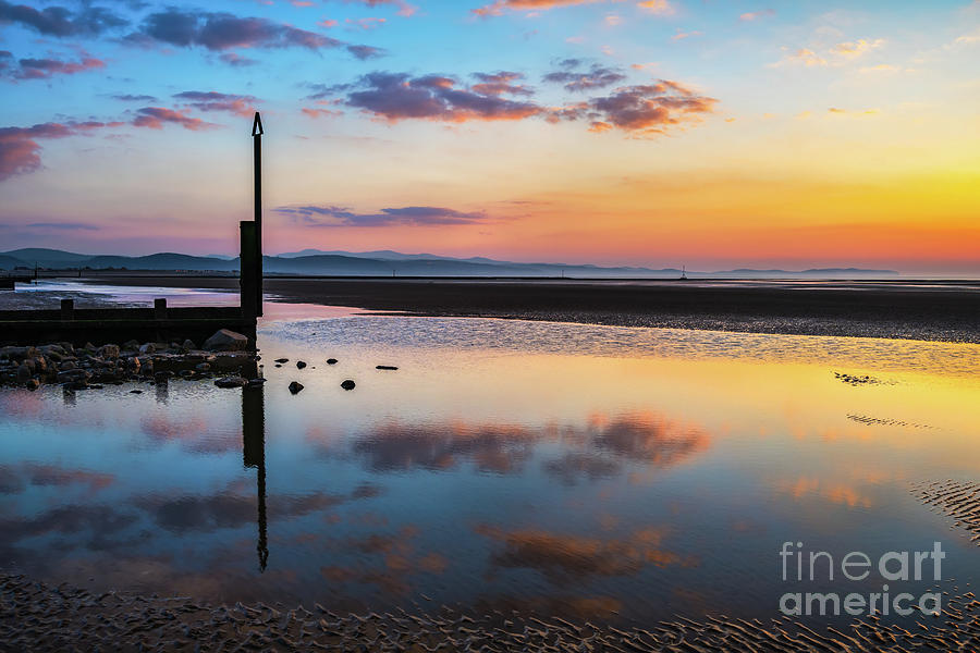 Ocean Sunset Photograph - Irish Sea Sunset Rhyl Wales  by Adrian Evans