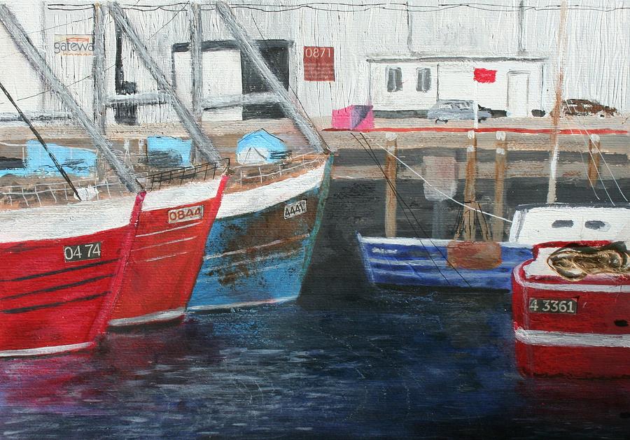 Irish Trawlers Rossaveal Painting by Nigel Radcliffe