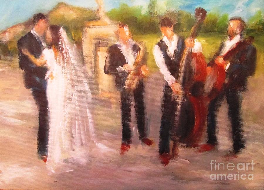 Painting Of Irish Wedding Party  Painting by Mary Cahalan Lee - aka PIXI