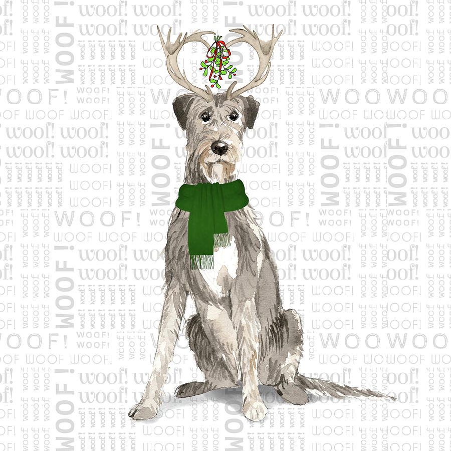 Irish Wolfhound Christmas Dog Digital Art by Doreen Erhardt