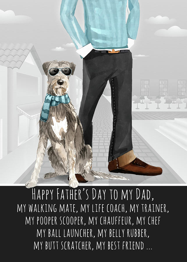 Irish Wolfhound from the Pet Fathers Day Funny Dog Breed Specific  Digital Art by Doreen Erhardt