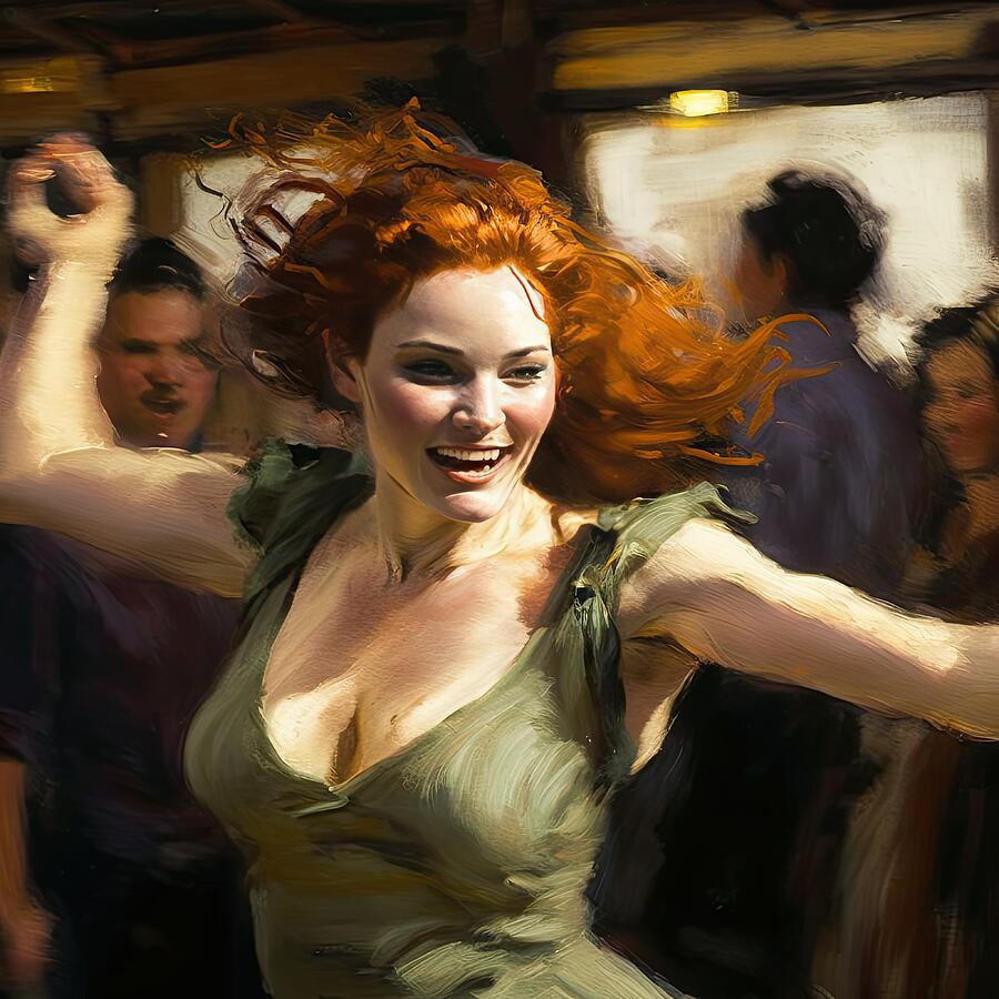 Portrait Painting - Irish Woman dancing by My Head Cinema