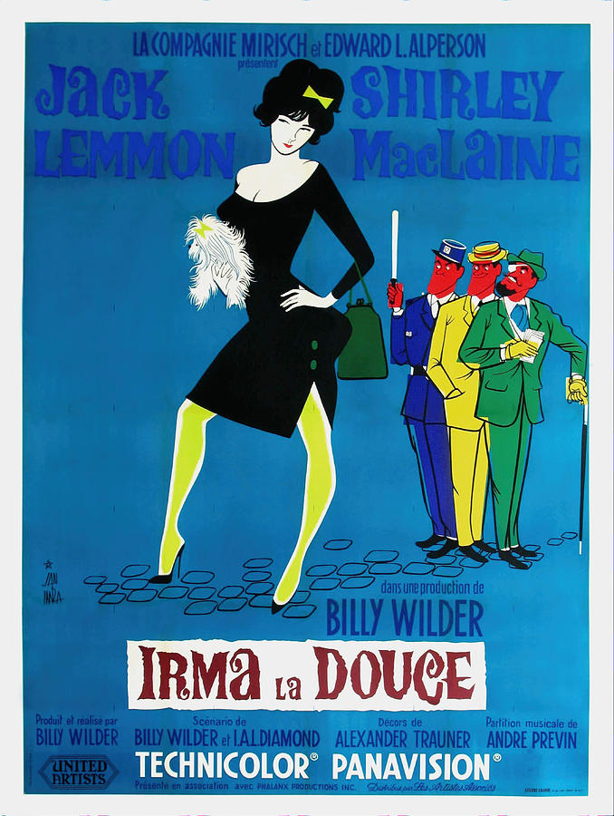 Jack Lemmon Mixed Media - Irma La Douce, with Jack Lemmon and Shirley MacLaine, 1963 -1 by Movie World Posters