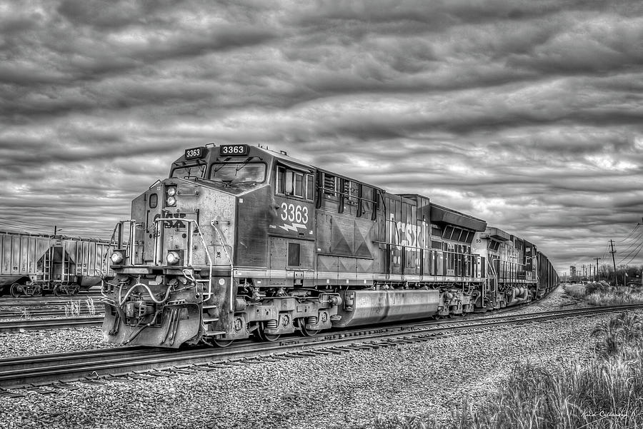 Iron Age Rolls On B W CSX Locomotive 3363 Train Art  Photograph by Reid Callaway