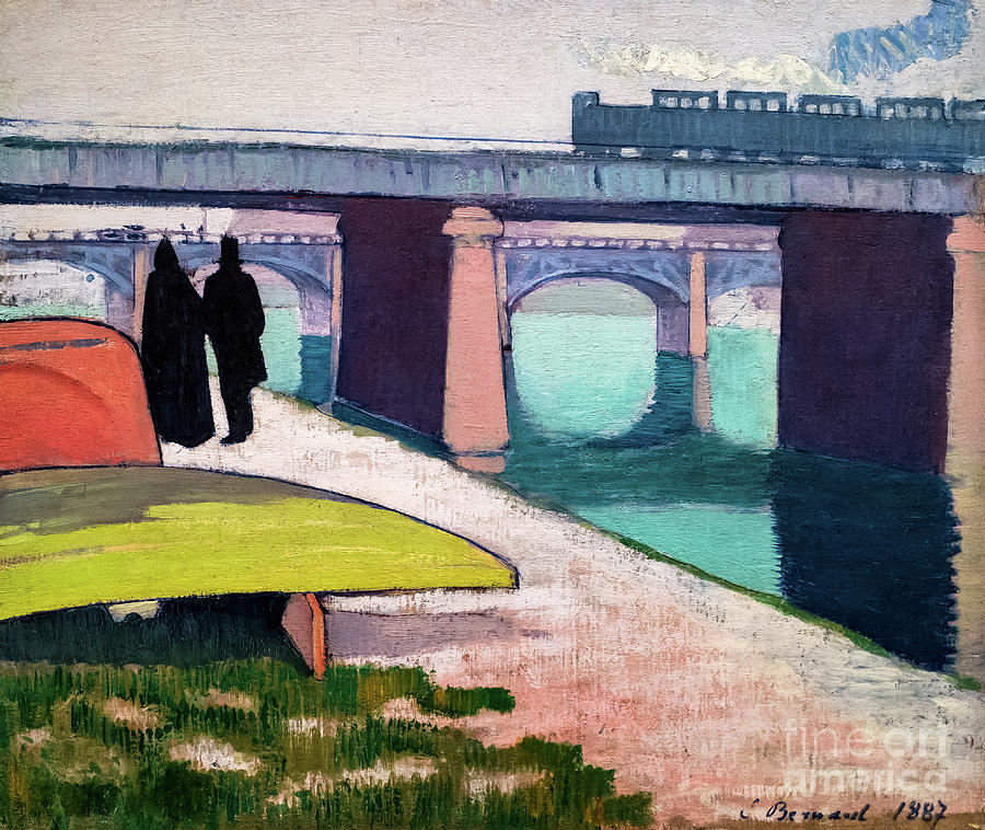 Iron Bridges at Asnieres by Emile Bernard Painting by Emile Bernard