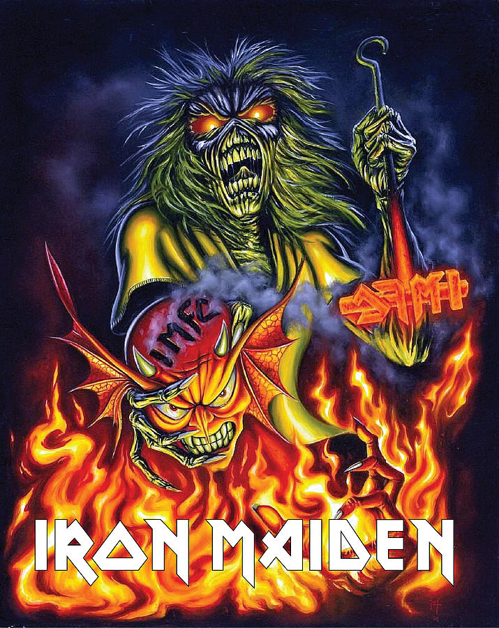Iron Maiden Eddie Fire Digital Art by SLV Design