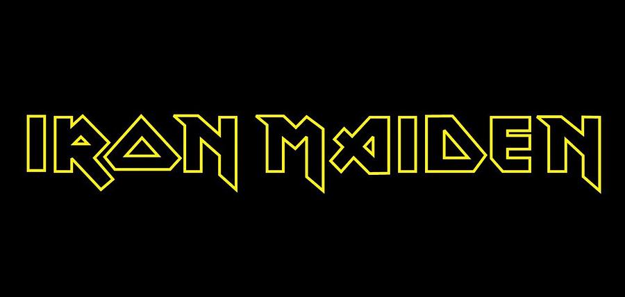 IRON MAIDEN LOGO Heavy Metal Band Symbol yellow Digital Art by Music N ...